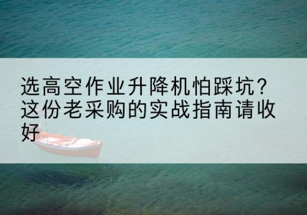 南召高空作业升降机厂家推荐-选高空作业升降机怕踩坑？这份老采购的实战指南请收好