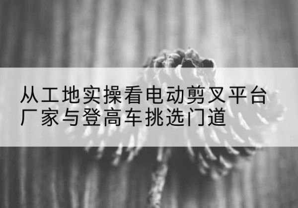 南召电动剪叉升降平台厂家-从工地实操看电动剪叉平台厂家与登高车挑选门道